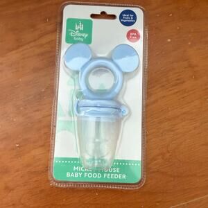 NEW Disney Baby Cudlie Mickey Mouse Baby Food Feeder Blue Silicone Pouch